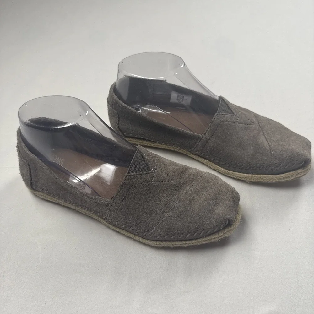 TOMS Womens Alpargata Suede Espadrille Slip On Shoes Grey Size 6 1002920416